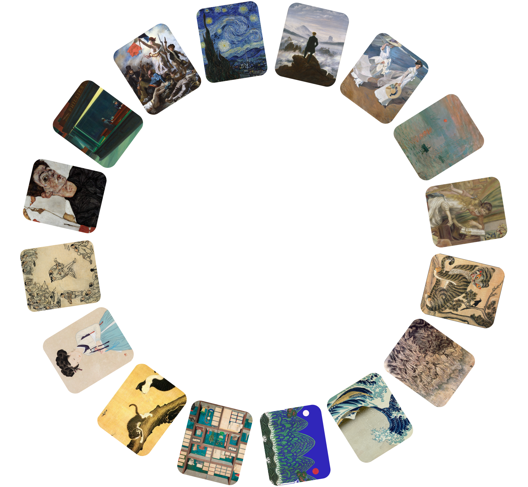 Rotating gallery exhibition